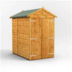 6 x 4 Premium Tongue and Groove Apex Shed - Double Doors - Windowless - 12mm Tongue and Groove Floor and Roof