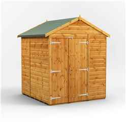 6 x 6 Premium Tongue and Groove Apex Shed - Double Doors - Windowless - 12mm Tongue and Groove Floor and Roof