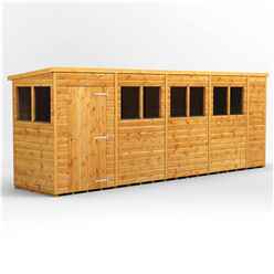 18 x 4 Premium Tongue and Groove Pent Shed - Single Door - 8 Windows - 12mm Tongue and Groove Floor and Roof
