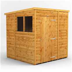 6 x 6 Premium Tongue and Groove Pent Shed - Single Door - 2 Windows - 12mm Tongue and Groove Floor and Roof
