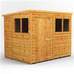 8 x 6 Premium Tongue and Groove Pent Shed - Single Door - 4 Windows - 12mm Tongue and Groove Floor and Roof