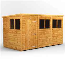 12 x 6 Premium Tongue and Groove Pent Shed - Single Door - 6 Windows - 12mm Tongue and Groove Floor and Roof