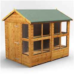 8 x 6 Premium Tongue and Groove Apex Potting Shed - Single Door - 12 Windows - 12mm Tongue and Groove Floor and Roof