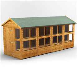 16 x 6 Premium Tongue and Groove Apex Potting Shed - Single Door - 20 Windows - 12mm Tongue and Groove Floor and Roof