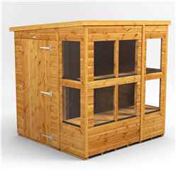 6 x 6 Premium Tongue and Groove Pent Potting Shed - Single Door - 10 Windows - 12mm Tongue and Groove Floor and Roof