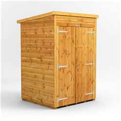 4 x 4  Premium Tongue and Groove Pent Shed - Double Doors - Windowless - 12mm Tongue and Groove Floor and Roof