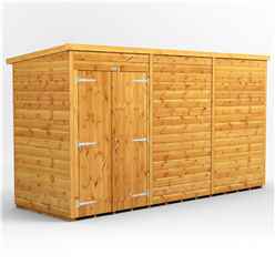 12 x 4 Premium Tongue and Groove Pent Shed - Double Doors - Windowless - 12mm Tongue and Groove Floor and Roof