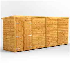 16 x 4 Premium Tongue and Groove Pent Shed - Double Doors - Windowless - 12mm Tongue and Groove Floor and Roof