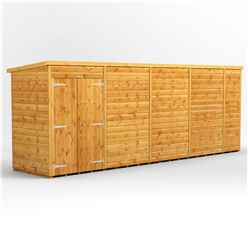 18 x 4 Premium Tongue and Groove Pent Shed - Double Doors - Windowless - 12mm Tongue and Groove Floor and Roof