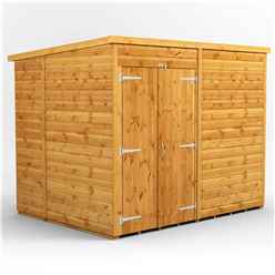 8 x 6 Premium Tongue and Groove Pent Shed - Double Doors - Windowless - 12mm Tongue and Groove Floor and Roof