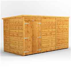 12 x 6 Premium Tongue and Groove Pent Shed - Double Doors - Windowless - 12mm Tongue and Groove Floor and Roof