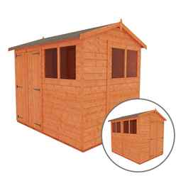 8 x 6 Tongue and Groove Shed with Double Doors (12mm Tongue and Groove Floor and Apex Roof)