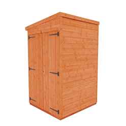 4 x 4 Windowless Tongue and Groove PENT Shed + Double Doors (12mm T&G Floor and Roof)