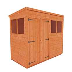 8 x 4 Tongue and Groove PENT Shed + Double Doors (12mm T&G Floor and Roof)