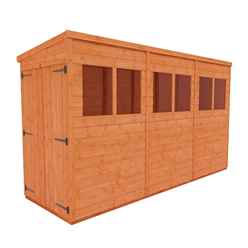 12 x 4 Tongue and Groove PENT Shed + Double Doors (12mm T&G Floor and Roof)