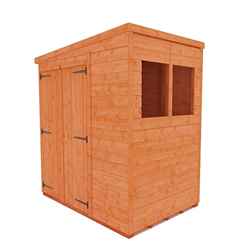 4 x 6 Tongue and Groove PENT Shed Double Doors (12mm T&G Floor and Roof)