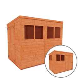 8 x 6 Tongue and Groove PENT Shed + Double Doors (12mm T&G Floor and Roof)
