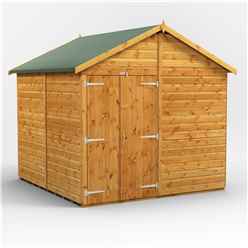 8 x 8 Premium Tongue and Groove Apex Shed - Double Doors - Windowless - 12mm Tongue and Groove Floor and Roof