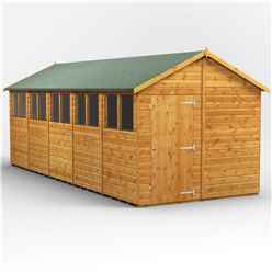 20 x 8  Premium Tongue and Groove Apex Shed - Single Door - 10 Windows - 12mm Tongue and Groove Floor and Roof