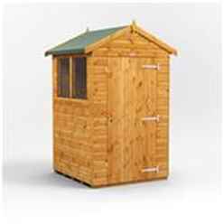 4 x 4 Premium Tongue and Groove Apex Shed - Single Door - 2 Windows- 12mm Tongue and Groove Floor and Roof
