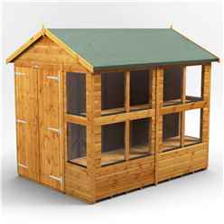 8 x 6 Premium Tongue and Groove Apex Potting Shed - Double Doors - 12 Windows - 12mm Tongue and Groove Floor and Roof