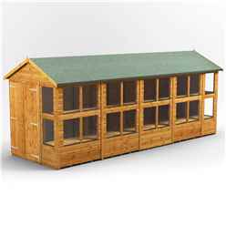 20 x 6 Premium Tongue and Groove Apex Potting Shed - Double Doors - 24 Windows - 12mm Tongue and Groove Floor and Roof