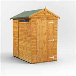 6 x 4 Security Tongue and Groove Apex Shed - Single Door - 2 Windows - 12mm Tongue and Groove Floor and Roof