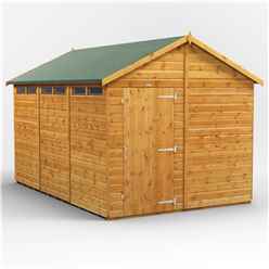 12 x 8 Security Tongue and Groove Apex Shed - Single Door - 6 Windows - 12mm Tongue and Groove Floor and Roof