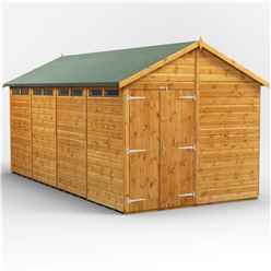 18 x 4 Security Tongue and Groove Apex Shed - Double Doors - 8 Windows - 12mm Tongue and Groove Floor and Roof