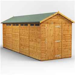 18 x 6 Security Tongue and Groove Apex Shed - Single Door - 8 Windows - 12mm Tongue and Groove Floor and Roof