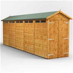 20 x 4 Security Tongue and Groove Apex Shed - Double Doors - 10 Windows - 12mm Tongue and Groove Floor and Roof