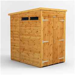4 x 6  Security Tongue And Groove Pent Shed - Double Doors - 2 Windows - 12mm Tongue And Groove Floor And Roof