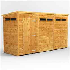 12 x 4 Security Tongue And Groove Pent Shed - Single Door - 6 Windows - 12mm Tongue And Groove Floor And Roof