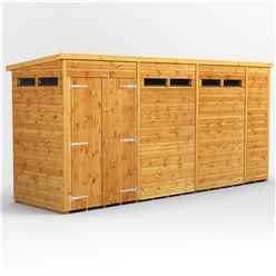 14 x 4 Security Tongue And Groove Pent Shed - Double Doors - 6 Windows - 12mm Tongue And Groove Floor And Roof
