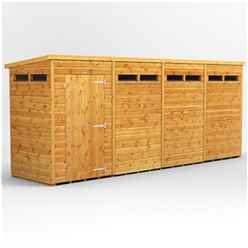 16 x 4 Security Tongue And Groove Pent Shed - Single Door - 8 Windows - 12mm Tongue And Groove Floor And Roof