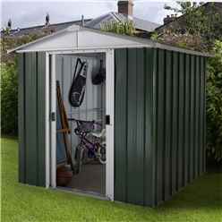 6ft 1" x 4ft 1" Apex Metal Shed With Free Anchor Kit (1.86m x 1.25m)