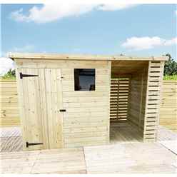10 X 4 Pressure Treated Tongue And Groove Pent Shed With Storage Area + 1 Window