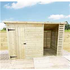 10 X 3 Pressure Treated Tongue And Groove Pent Shed With Storage Area Windowless