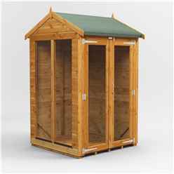 4 x 4 Premium Tongue And Groove Apex Summerhouse - Double Doors - 12mm Tongue And Groove Floor And Roof