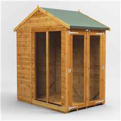 4 x 6 Premium Tongue And Groove Apex Summerhouse - Double Doors - 12mm Tongue And Groove Floor And Roof