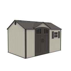 OOS BACK JUNE 2022 - 12.5 x 8 Life Plus Plastic Apex Shed With Plastic Floor + 1 Window (3.81m x 2.43m)