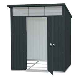 6 x 5 Heavy Duty Apex Metal Shed - Anthracite Grey