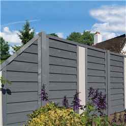 6 x 3 Angled Painted Grey Screen Panel with Solid Infill - Minimum Order of 3 Panels