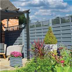 6 x 3 Trellis Top Fence Panel Painted Grey - Minimum Order of 3 Panels