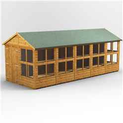 20 x 8 Premium Tongue and Groove Apex Potting Shed - Double Door - 28 Windows - 12mm Tongue and Groove Floor and Roof	