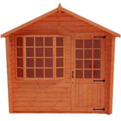 8ft x 8ft Bay Window Summerhouse (12mm Tongue and Groove Floor and APEX Roof)