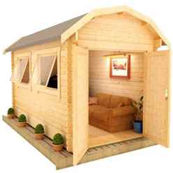 14ft x 8ft Neo Barn 28mm Log Cabin (19mm Tongue and Groove Floor and Roof) (4150x2350)