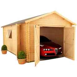 16ft x 14ft Monty Workshop 44mm Log Cabin (19mm Tongue and Groove Roof) (4750x4150)