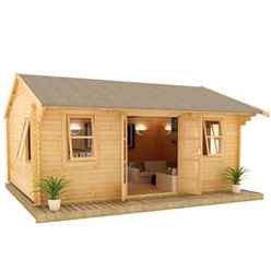 20ft x 18ft Neville 44mm Log Cabin (19mm Tongue and Groove Floor and Roof) (5950x5350)