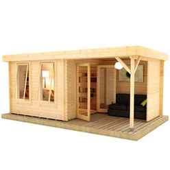 18ft x 10ft Yogi 44mm Log Cabin (19mm Tongue and Groove Floor and Roof) (5350x2950)